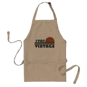 Born in 1980 vintage style birthday gift adult apron