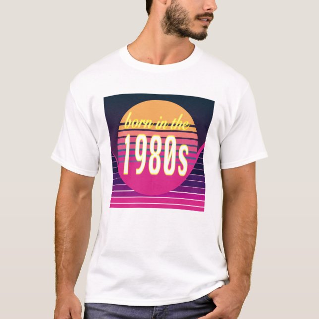 Born in 1980s, Millennials, Gen X, Birth Year T-Shirt (Front)