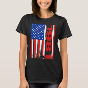 Born in 1981 US Flag Patriotic Veterans Day 4th Of T-Shirt