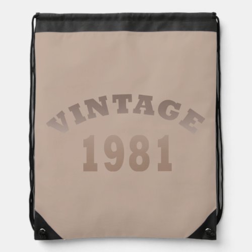 Born in 1981 vintage birthday drawstring bag