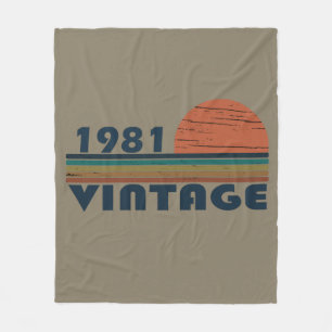 Born in 1981 vintage birthday gift fleece blanket