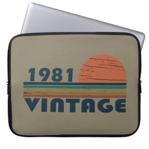 Born in 1981 vintage birthday gift laptop sleeve