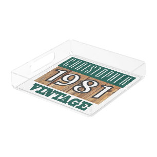 Born in 1981 Vintage Birthday Gift Tray