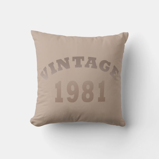 Born in 1981 vintage birthday throw pillow (Front)
