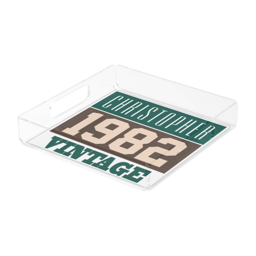 Born in 1982 Personalised Gift Acrylic Tray
