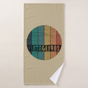 Born in 1982 vintage birthday gift bath towel