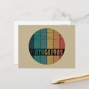Born in 1982 vintage birthday holiday postcard
