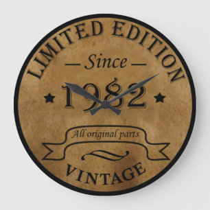 Born in 1982 vintage birthday large clock