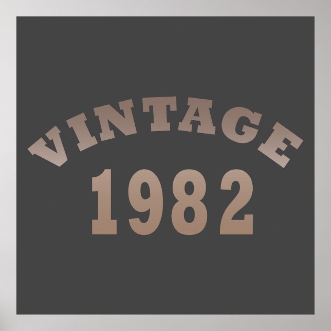 Born in 1982 vintage birthday poster (Front)