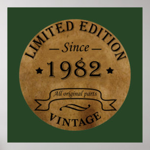 Born in 1982 vintage birthday poster