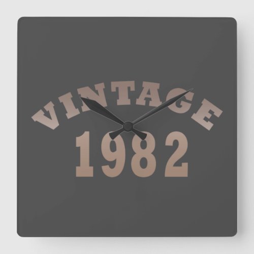 Born in 1982 vintage birthday square wall clock