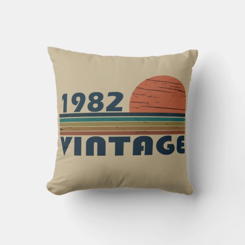 Born in 1982 vintage birthday throw pillow