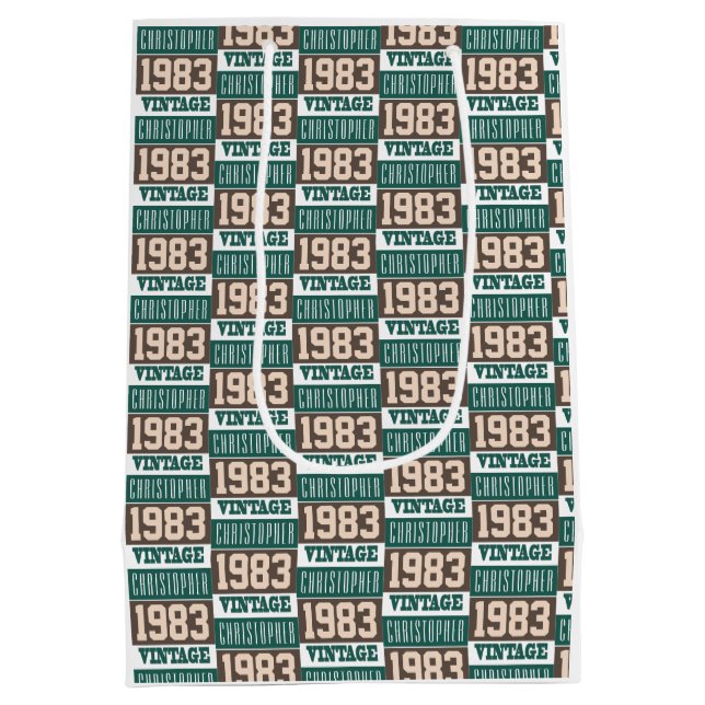 Born in 1983 Birthday Present Medium Gift Bag (Back)