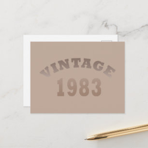 Born in 1983 elegant modern vintage birthday holiday postcard