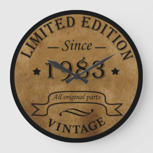 Born in 1983 Elegant Vintage Birthday Gift Large Clock