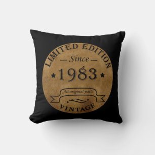 Born in 1983 elegant vintage birthday gift throw pillow