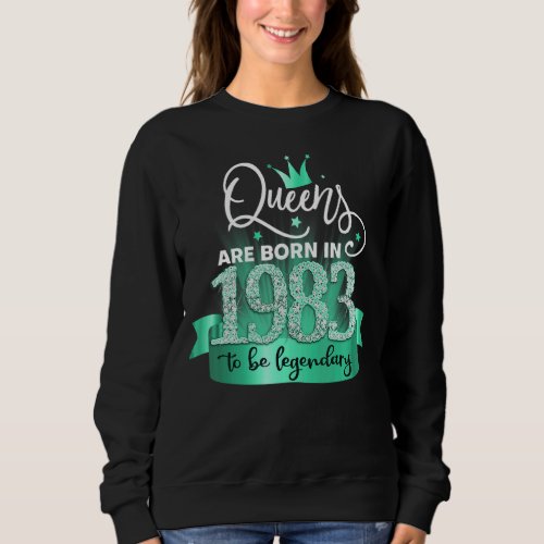 Born in 1983 I Black Turquoise Party Outfit  Acce Sweatshirt