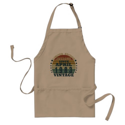 Born in 1983 vintage birthday adult apron