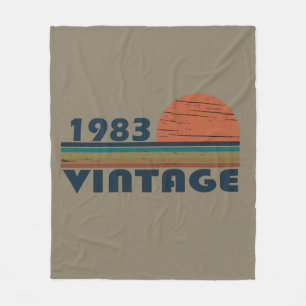 Born in 1983 vintage birthday fleece blanket