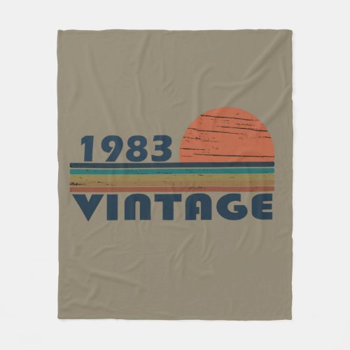 Born in 1983 vintage birthday fleece blanket