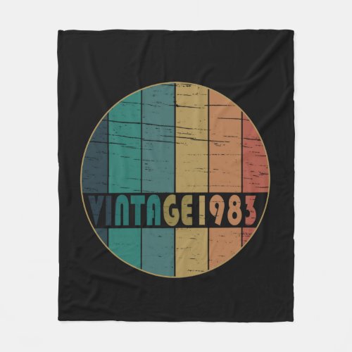 Born in 1983 vintage birthday fleece blanket