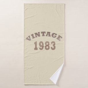 Born in 1983 vintage birthday gift bath towel