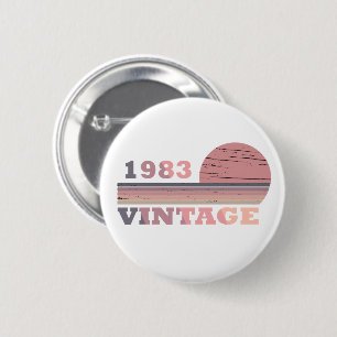 born in 1983 vintage birthday gift button