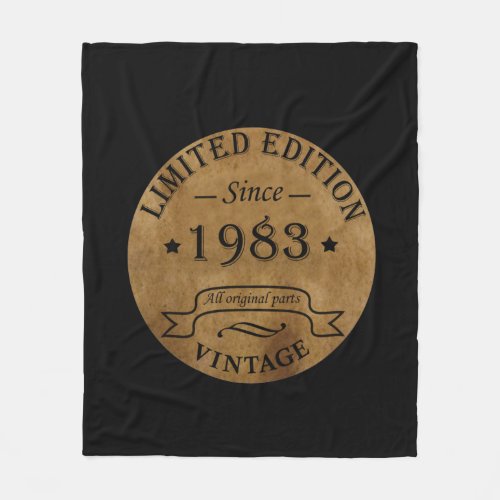 Born in 1983 vintage birthday gift fleece blanket