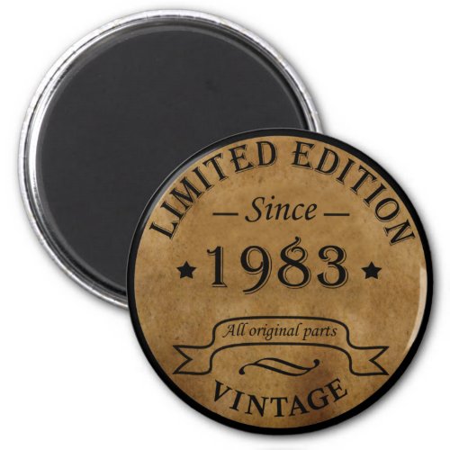 Born in 1983 vintage birthday gift magnet