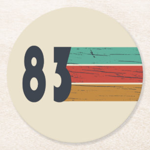 Born in 1983 vintage birthday gift round paper coaster