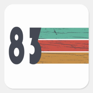 Born in 1983 vintage birthday gift square sticker