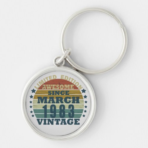 Born in 1983 vintage birthday keychain