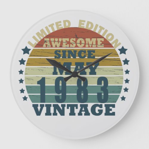 Born in 1983 vintage birthday large clock