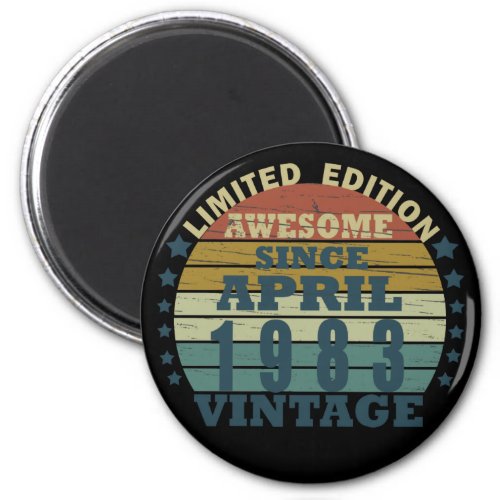 Born in 1983 vintage birthday magnet