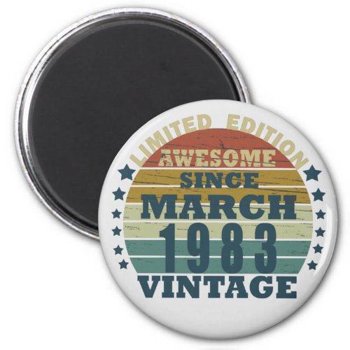 Born in 1983 vintage birthday magnet