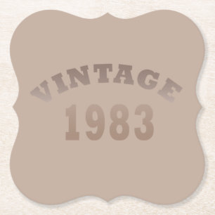 Born in 1983 vintage birthday party paper coaster