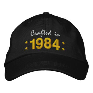 Born in 1984 or Any Year 30th Birthday V02S BLACK Embroidered Baseball Cap