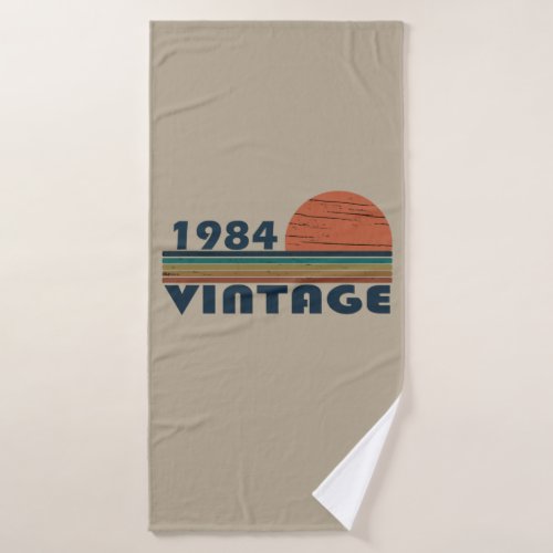 born in 1984 vintage birthday bath towel