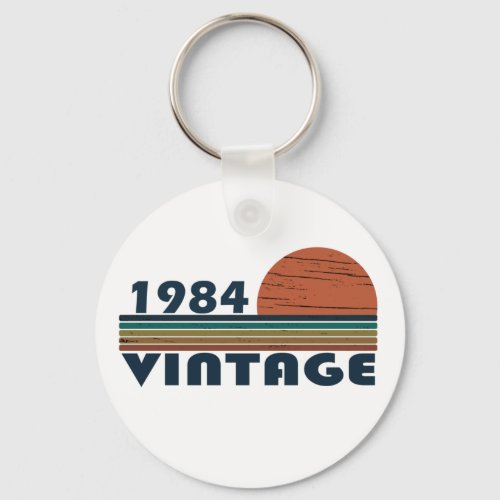 born in 1984 vintage birthday keychain