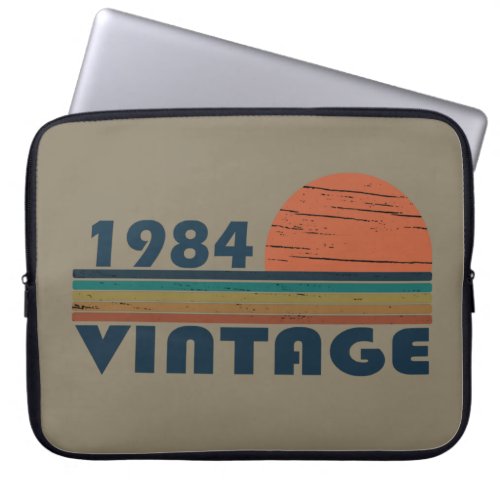 born in 1984 vintage birthday laptop sleeve