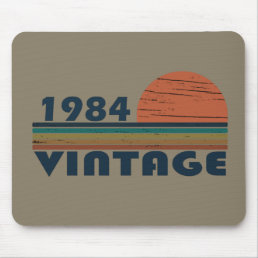 born in 1984 vintage birthday mouse pad