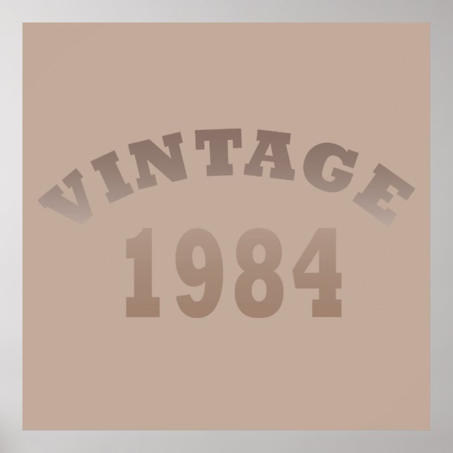 Born in 1984 vintage birthday poster (Front)