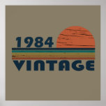 born in 1984 vintage birthday poster<br><div class="desc">You can add some originality to your wardrobe with this original 1983 vintage sunset retro-looking birthday design with awesome colors and typography font lettering, is a great gift idea for men, women, husband, wife girlfriend, and a boyfriend who will love this one-of-a-kind artwork. The best amazing and funny holiday present...</div>