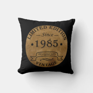Born in 1985 antique vintage birthday gift throw pillow
