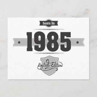 Born in 1985 (Dark&Lightgrey) Postcard