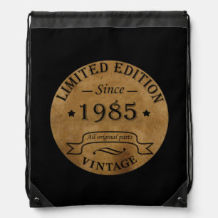 Born in 1985 vintage 40th birthday gift drawstring bag