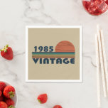 born in 1985 vintage 40th birthday gift napkins<br><div class="desc">This vintage classic graphic design with awesome typography font lettering can add originality to your wardrobe collection. It is a great gift idea for men, women, husbands, wives, girlfriends, and boyfriends who will love this one-of-a-kind artwork. It is the best and most funny holiday present for your happy birthday party....</div>