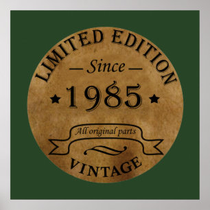 Born in 1985 vintage 40th birthday gift poster