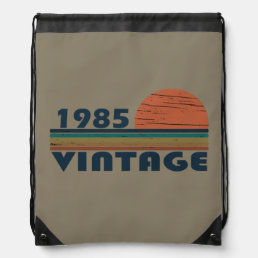 born in 1985 vintage birthday drawstring bag