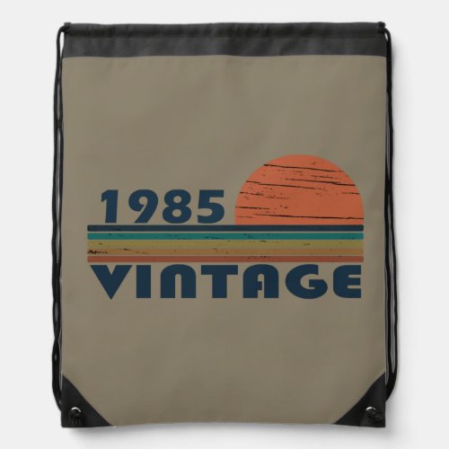 born in 1985 vintage birthday drawstring bag